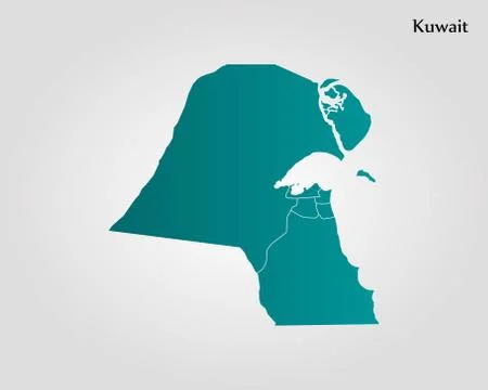 Map of Kuwait Stock Illustration