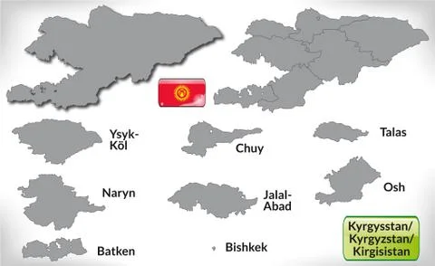 Map of kyrgyzstan Stock Illustration