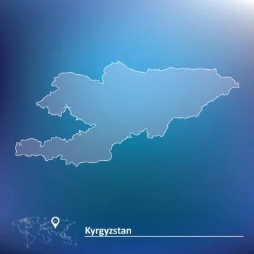 Map of Kyrgyzstan Stock Illustration