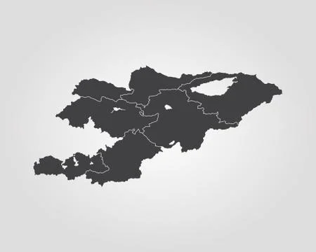 Map of Kyrgyzstan Stock Illustration