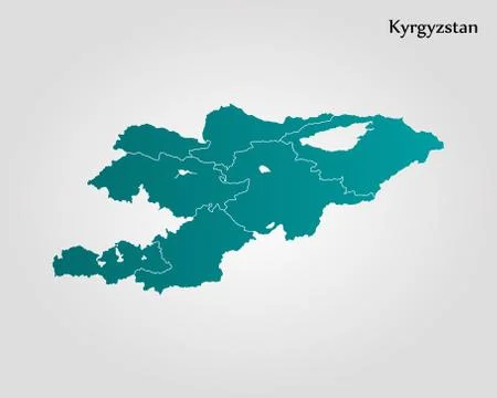 Map of Kyrgyzstan Stock Illustration