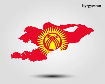 Map of Kyrgyzstan Stock Illustration