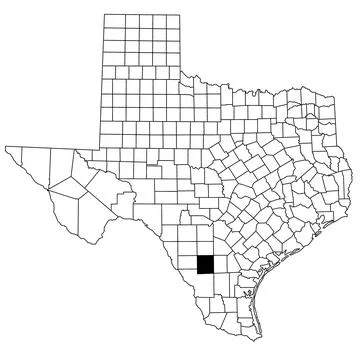 Map of la Salle County in Texas state on white background. single County ma.. Illustrazione stock