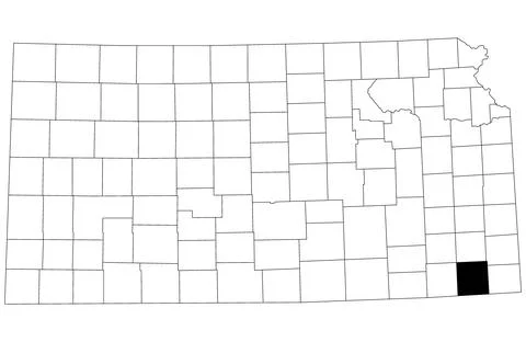 Map of labette County in Kansas state on white background. single County ma.. Stock Illustration