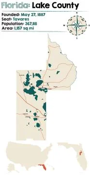 Map of Lake County in Florida Stock Illustration