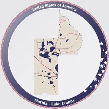 Map of Lake County in Florida Illustrazione stock