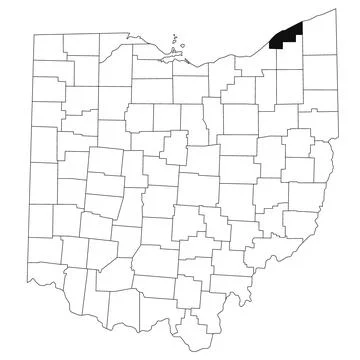 Map of Lake County in Ohio state on white background. single County map hig.. Stock Illustration