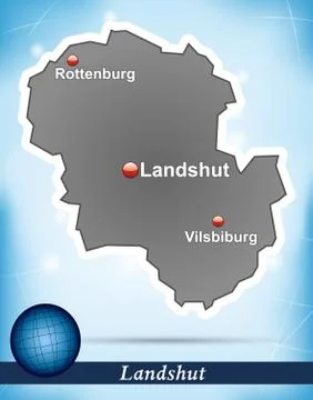 Map of landshut with abstract background in blue Stock Illustration