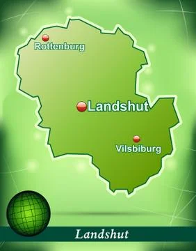 Map of landshut with abstract background in green Illustrazione stock