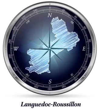 Map of languedoc-roussillon with borders Stock Illustration