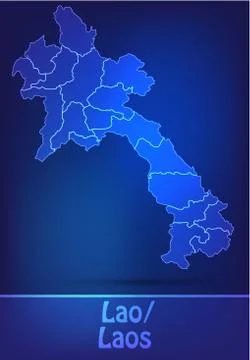 Map of laos Ilustración de archivo