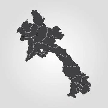 Map of Laos Stock Illustration