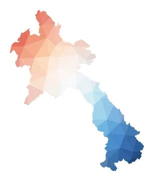 Map of Laos. Low poly illustration of the country. Geometric design with st.. Stock-Illustration