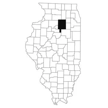 Map of LaSalle County in Illinois state on white background. single County .. Stock Illustration