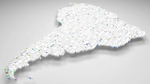 Map of Latin America Stock Footage 84132255
