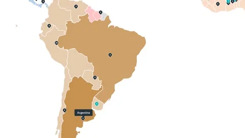 Map of Latin America Stock Footage 282309711