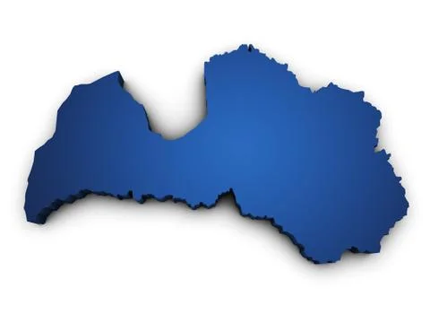 Map of latvia 3d shape Stock Illustration