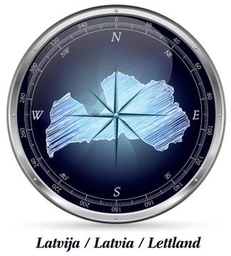 Map of latvia with borders Stock Illustration