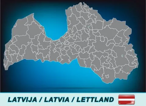 Map of latvia Stock Illustration