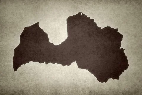 Map of Latvia printed on a paper Stock Illustration