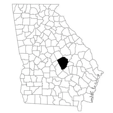 Map of Laurens County in Georgia state on white background. single County m.. Stock Illustration