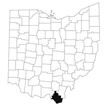 Map of Lawrence County in Ohio state on white background. single County map.. Stock Illustration