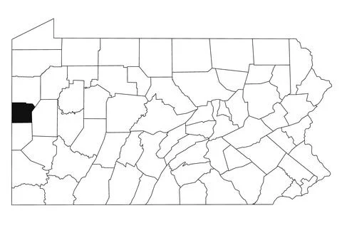 Map of Lawrence County in Pennsylvania state on white background. single Co.. Stock Illustration