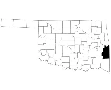 Map of le Flore County in Oklahoma state on white background. single County.. Stock Illustration