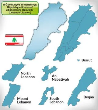 Map of lebanon Stock Illustration