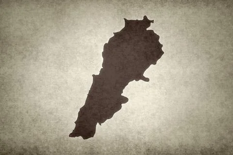 Map of Lebanon printed on a paper Stock Illustration