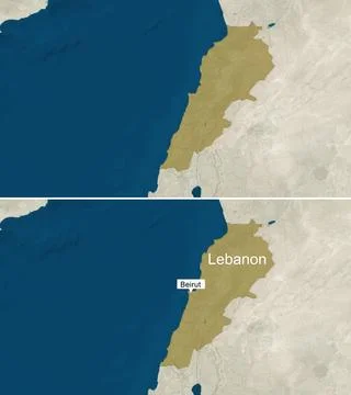 The map of Lebanon with text, textless Stock Illustration