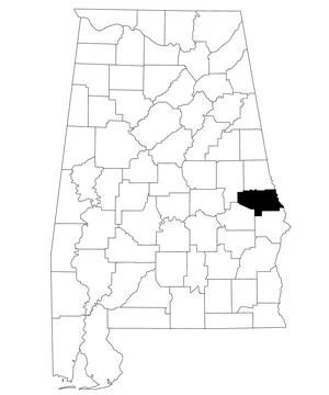 Map of Lee County in Alabama state on white backround. single County map hi.. Stock Illustration