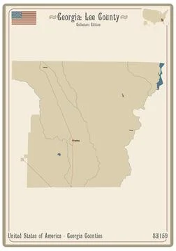 Map of Lee County in Georgia Stock Illustration