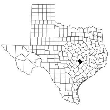 Map of Lee County in Texas state on white background. single County map hig.. Illustrazione stock
