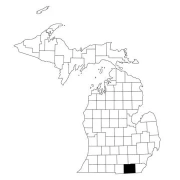 Map of lenawee County in Michigan state on white background. single County .. Stock Illustration