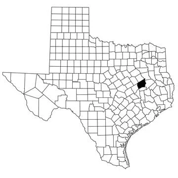 Map of Leon County in Texas state on white background. single County map hi.. Stock Illustration