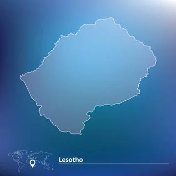 Map of Lesotho Stock Illustration