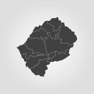 Map of Lesotho Illustrazione stock