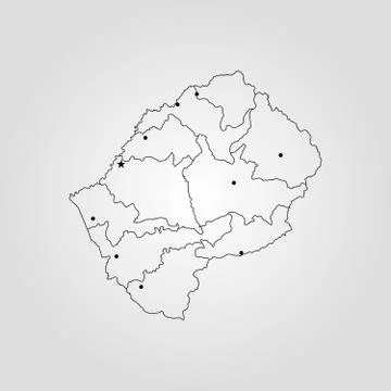 Map of Lesotho Stock Illustration