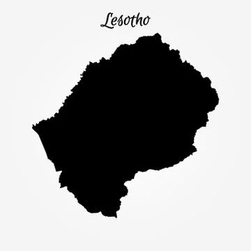 Map of Lesotho Stock Illustration