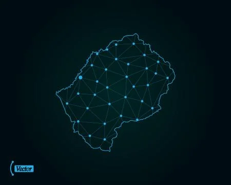 Map of Lesotho. Vector illustration. World map Stock Illustration