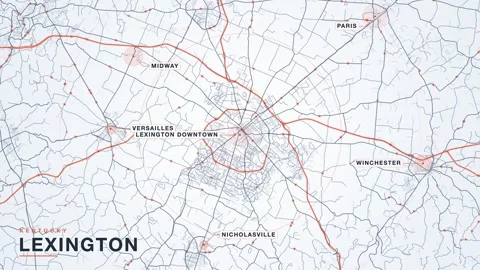 Map of Lexington Stock Footage 340890525
