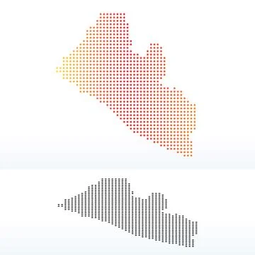 Map of Liberia with Dot Pattern Stock Illustration