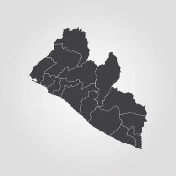 Map of Liberia Stock Illustration