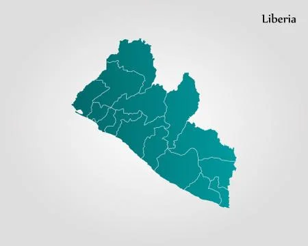 Map of Liberia Stock Illustration