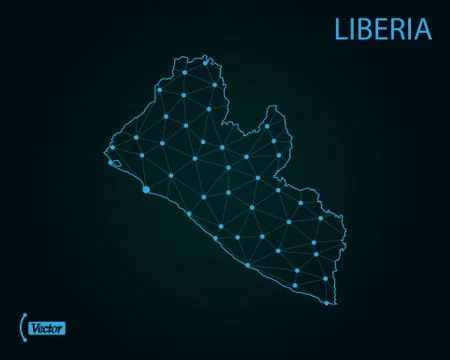 Map of Liberia. Vector illustration. World map Stock Illustration