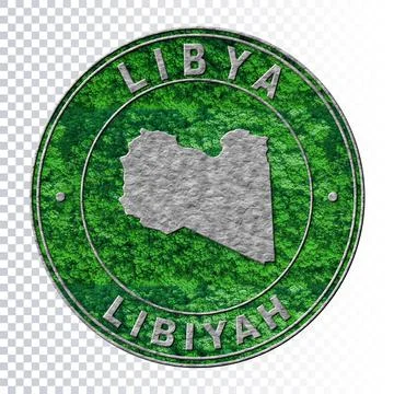 Map of Libya, Environment Concept, Co2 Emission Concept Stock Illustration