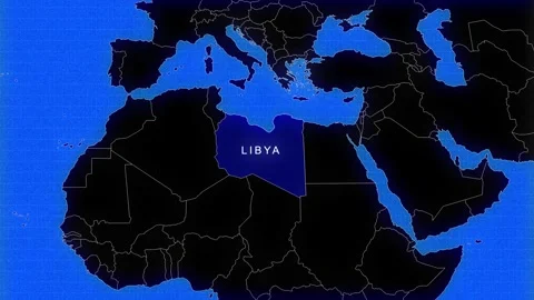 Map Of Libya Stock Footage 294573099