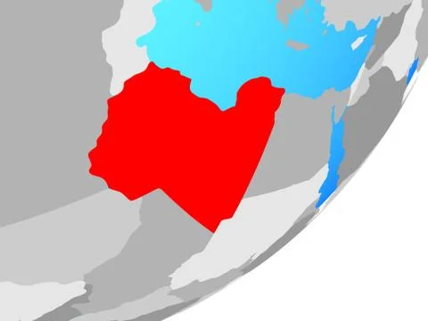 Map of Libya on globe Foto stock