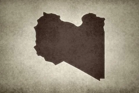Map of Libya printed on a paper Stock Illustration